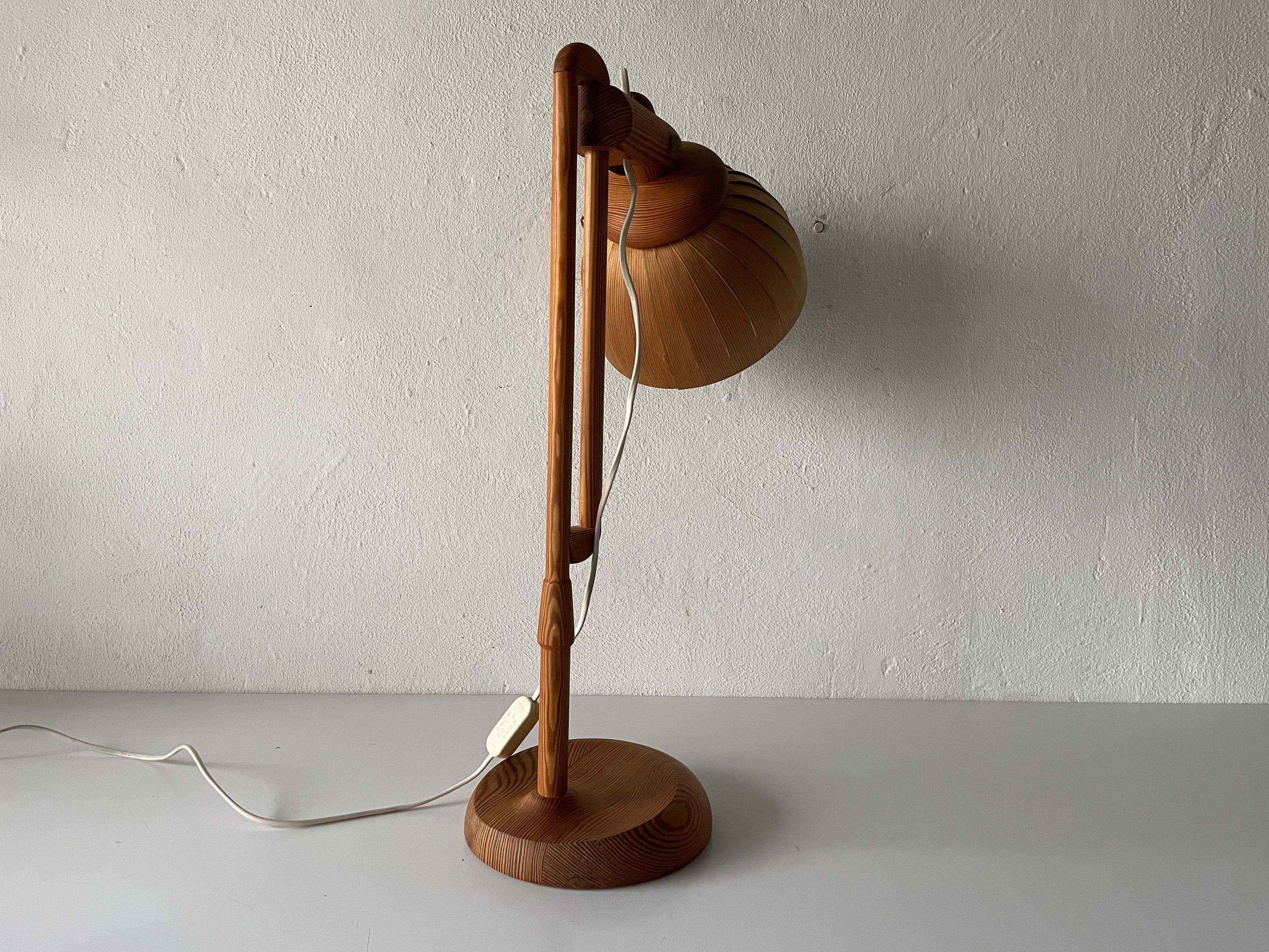 Swedish Wood Table Lamp by Hans-Agne Jakobsson for Ab Ellysett Markaryd, 1960s, Sweden
