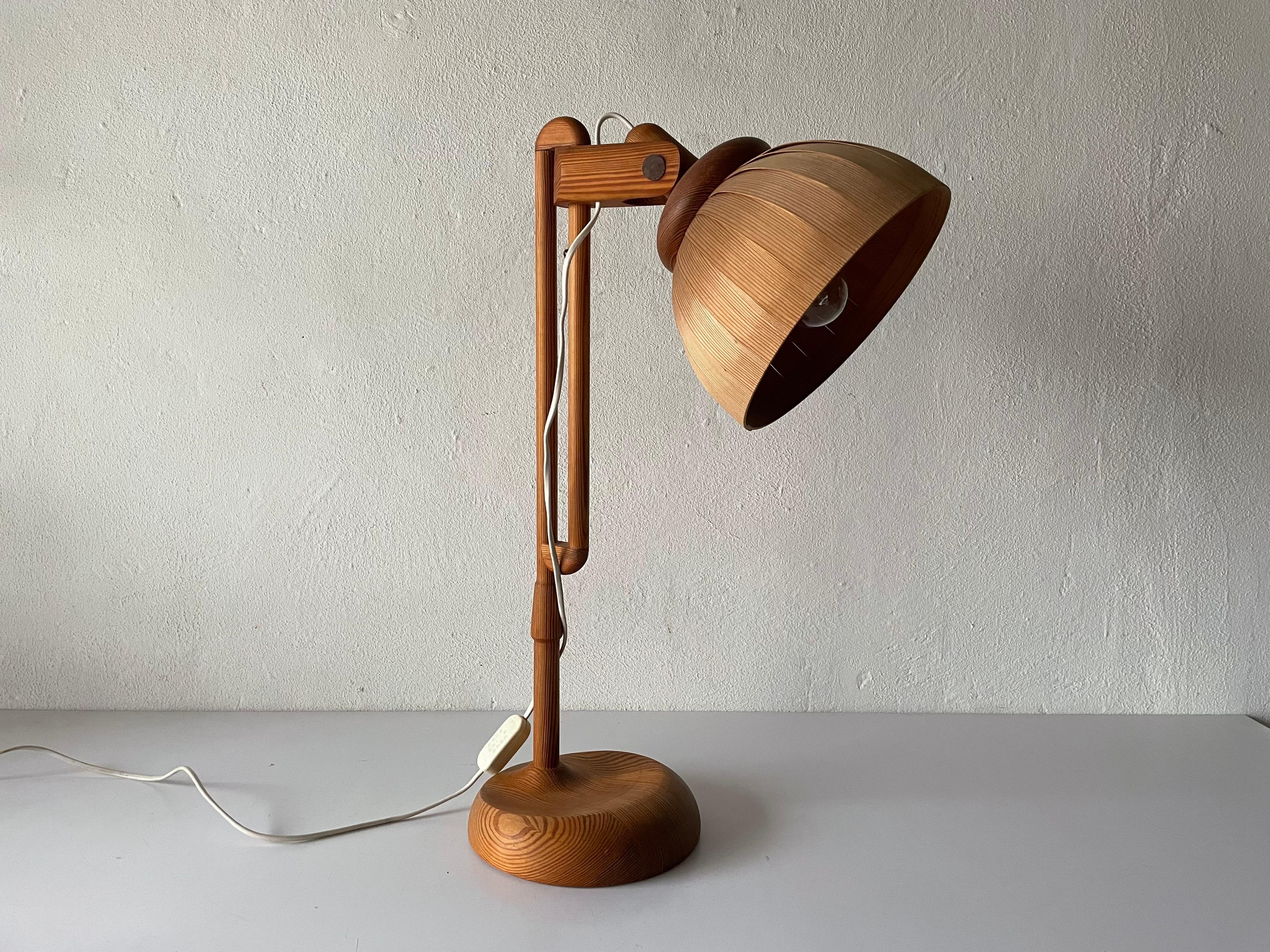 Wood Table Lamp by Hans-Agne Jakobsson for Ab Ellysett Markaryd, 1960s, Sweden In Good Condition In Hagenbach, DE