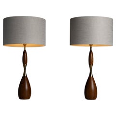 Wood Table Lamps, France circa 1950