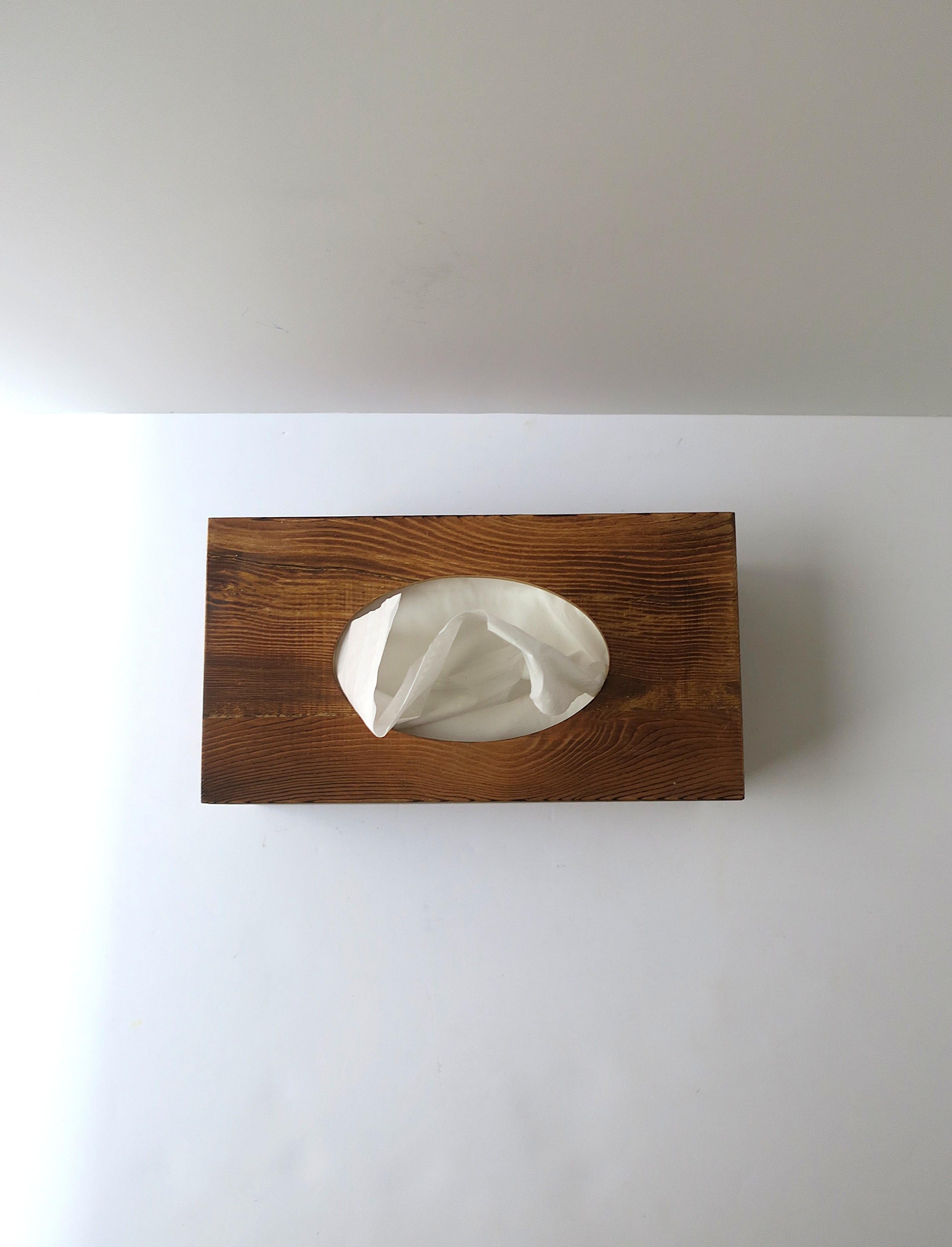 Bois Boîte à mouchoirs en bois style rustique en vente