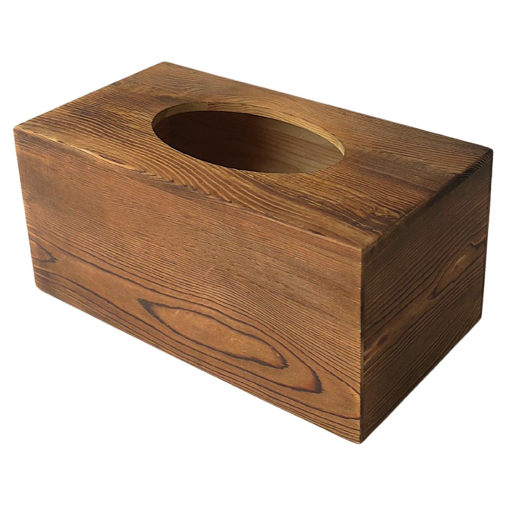 Boîte à mouchoirs en bois style rustique en vente