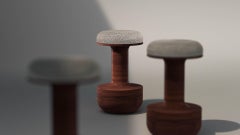 Wood Toad bar stool by Arthur Vallin