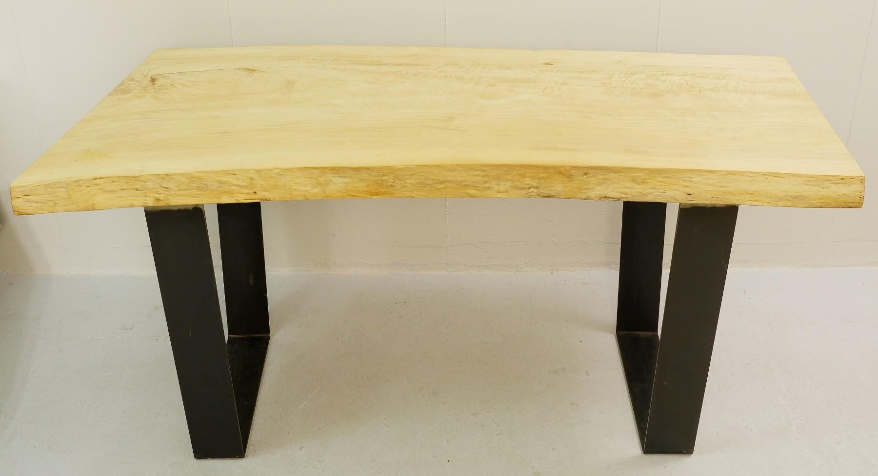 dining table wood top metal legs