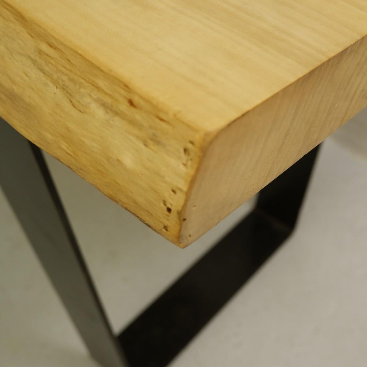 wood top table with metal legs