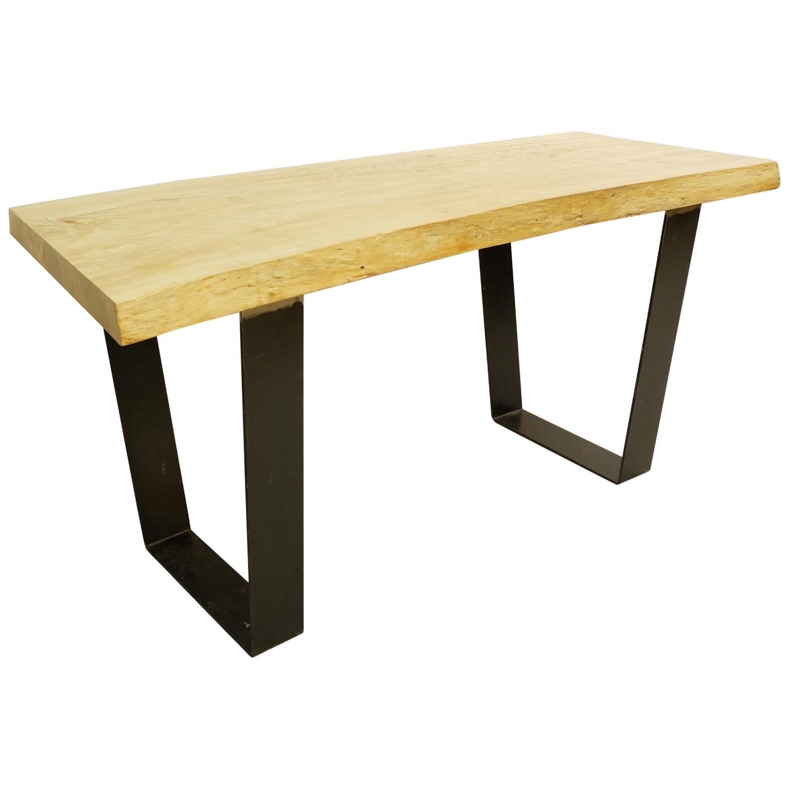 Wood Top Dining Table with Metal Legs