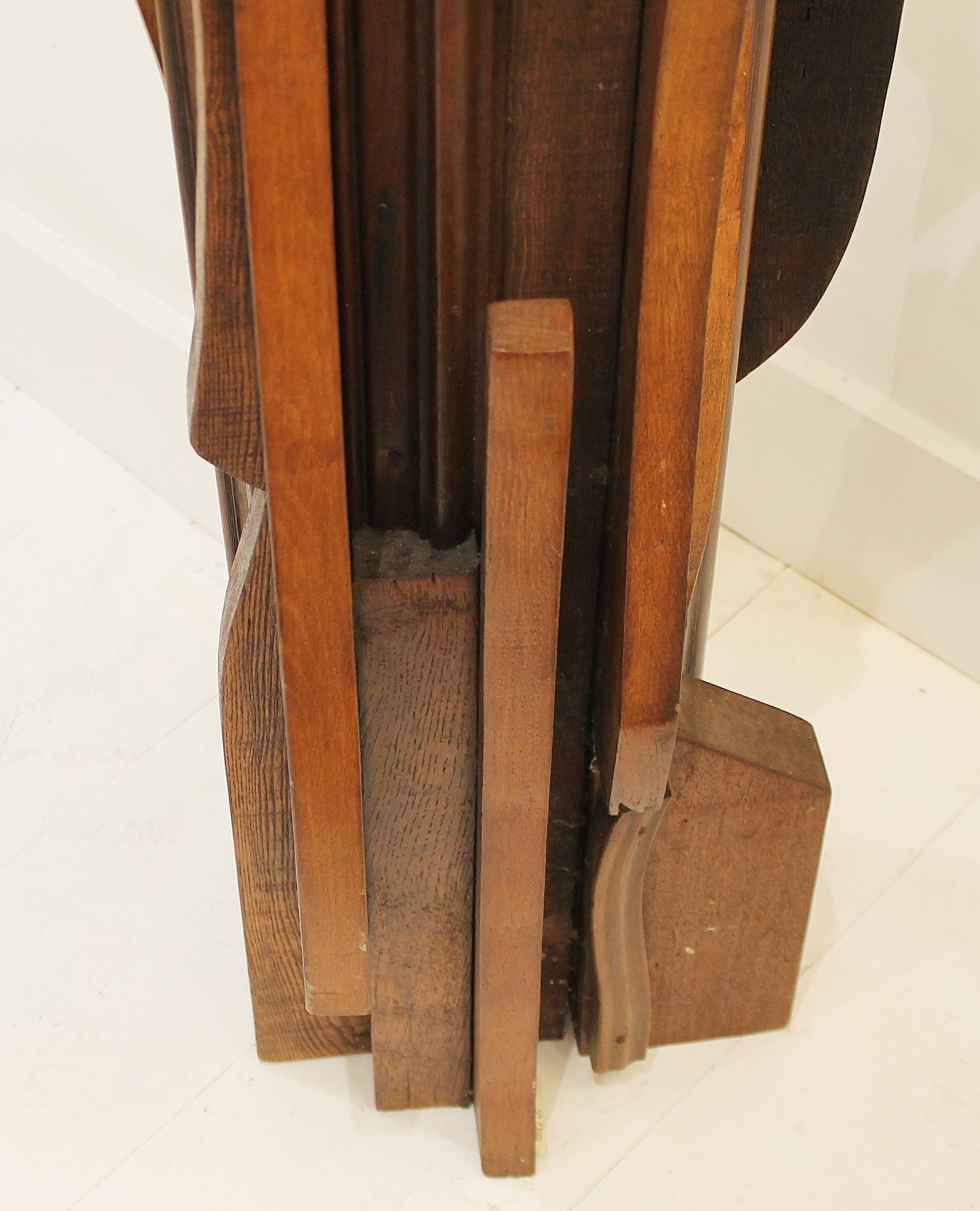 Late 20th Century Wood TOTEM Sculpture by Ricardo Santamaria, Spain, 1975