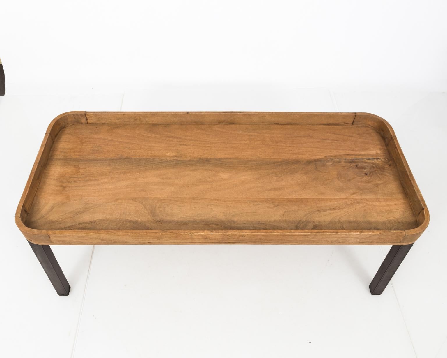 Wood Tray Iron Base Coffee Table (Holz)