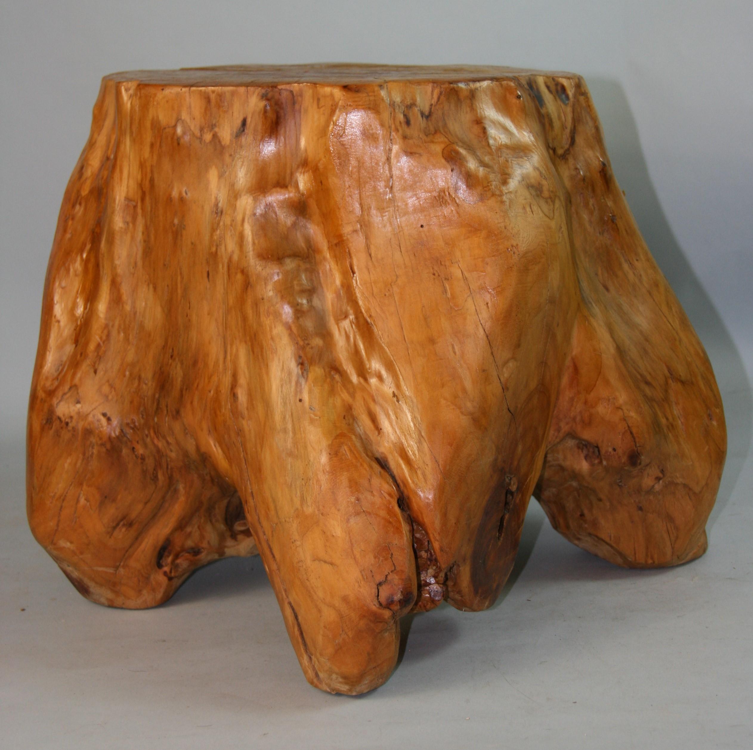 1556 Harwood root side table .
Top Diameter 13.5x14