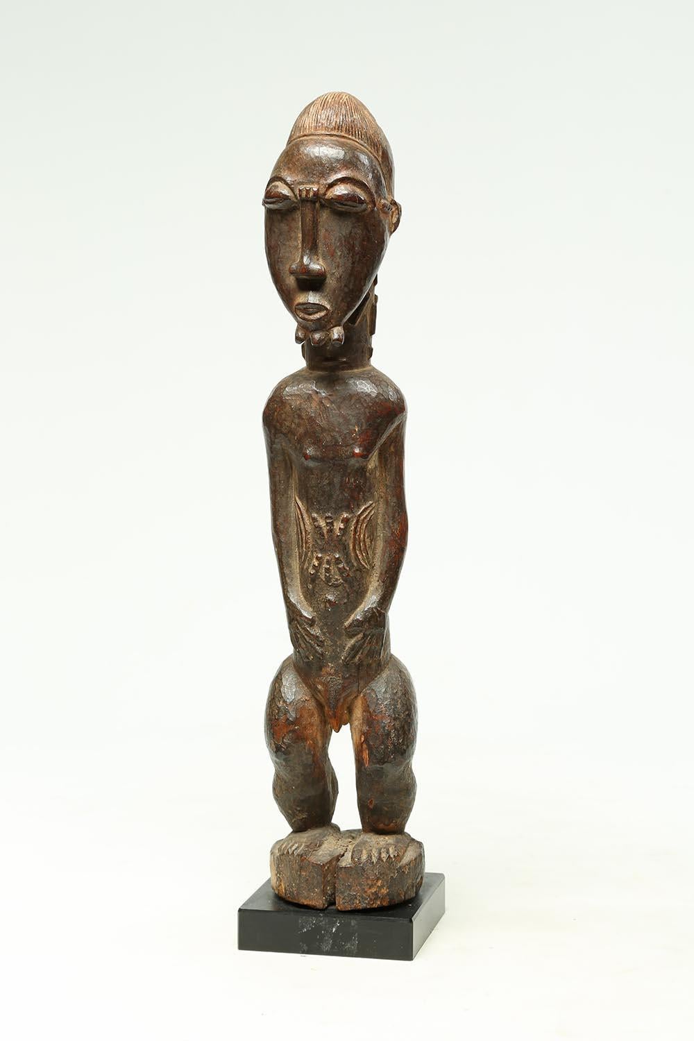 Ivorian Wood Tribal Baule Standing Male Figure, Important Provenance