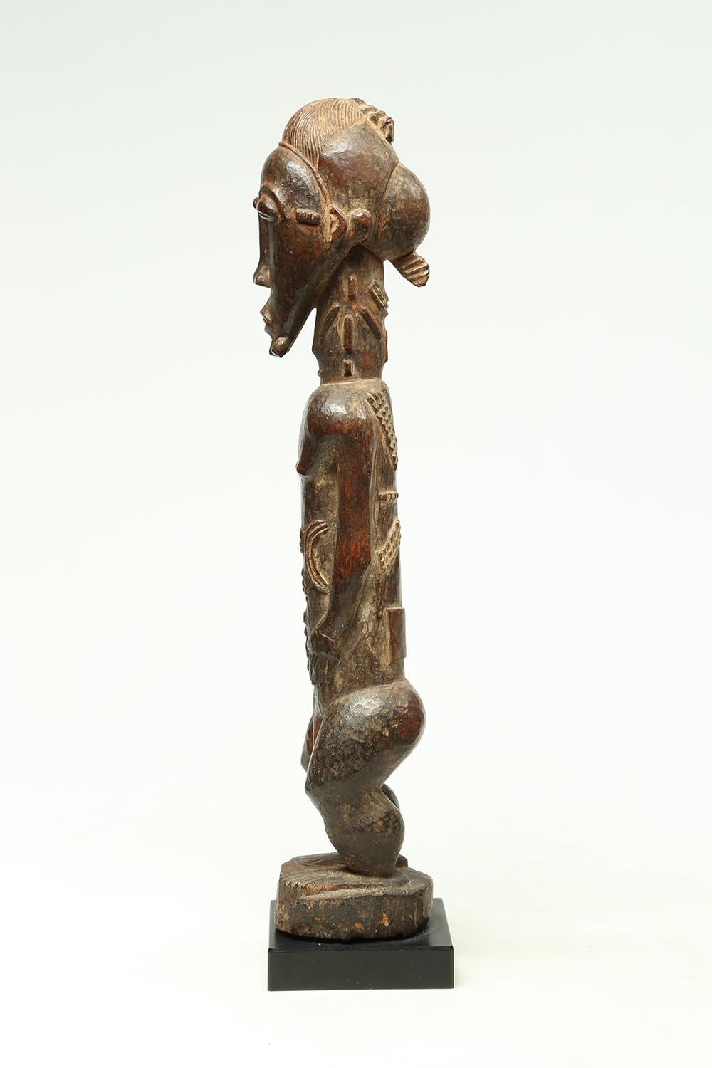Hand-Carved Wood Tribal Baule Standing Male Figure, Important Provenance