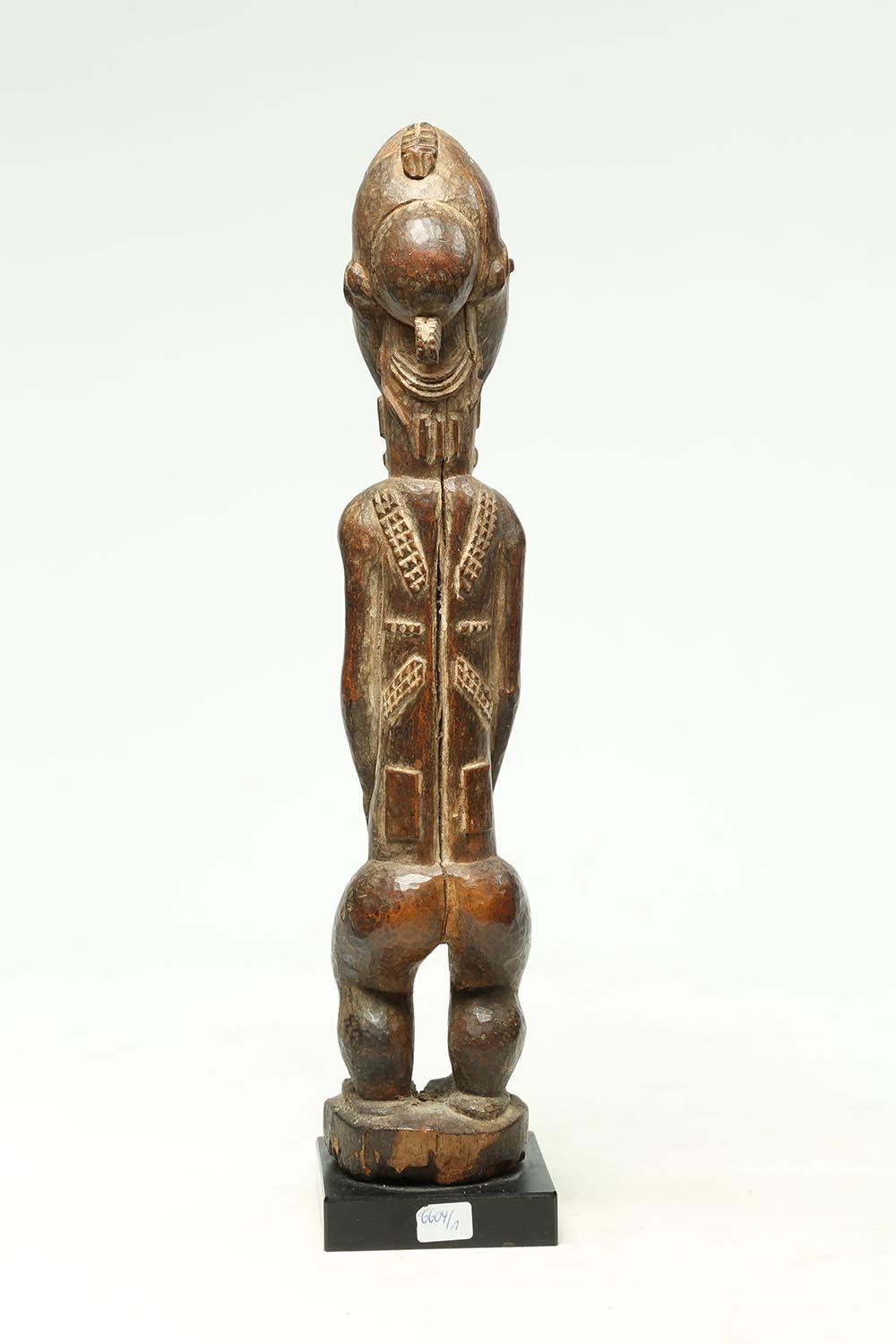 Wood Tribal Baule Standing Male Figure, Important Provenance In Good Condition In Point Richmond, CA