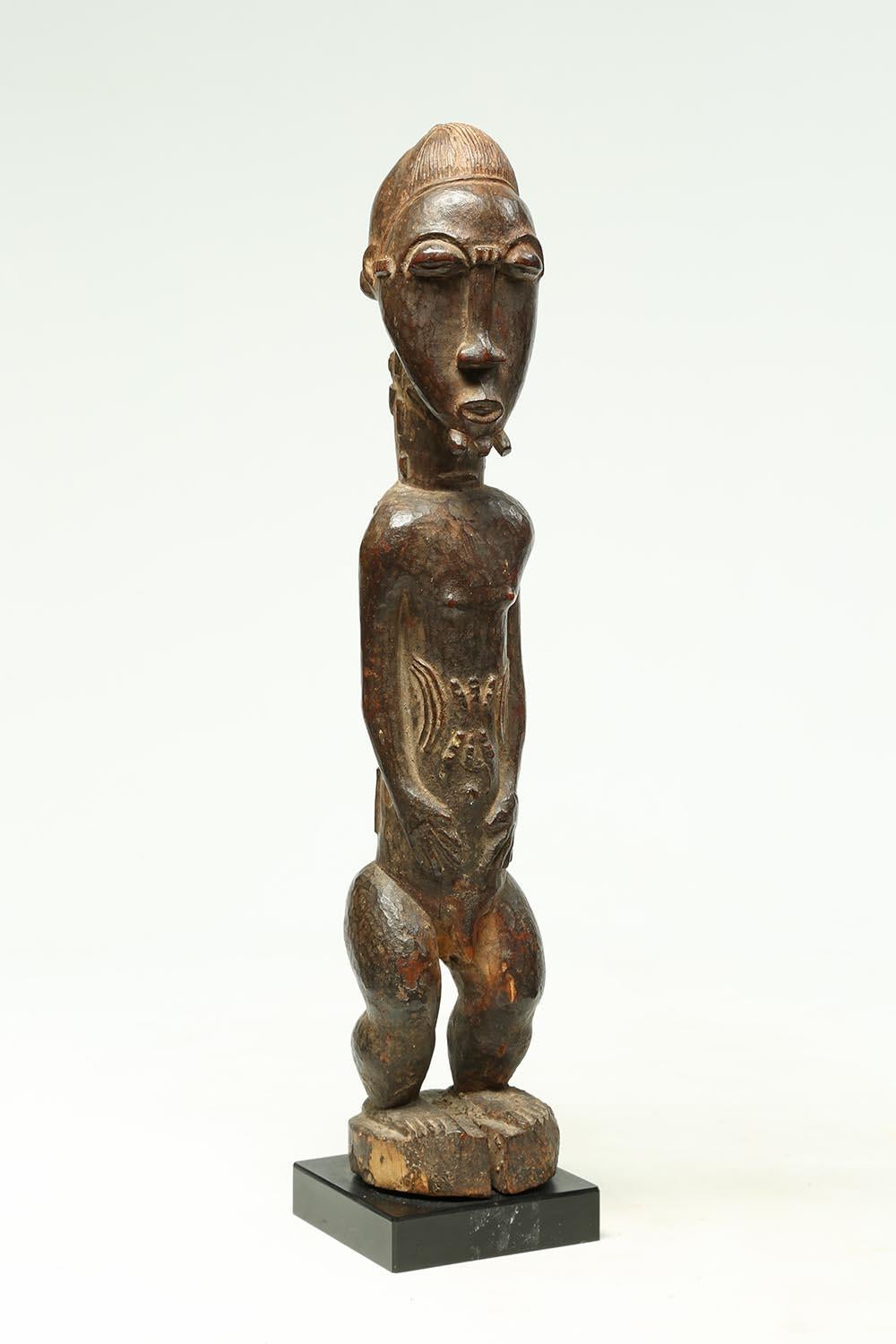 Wood Tribal Baule Standing Male Figure, Important Provenance 1