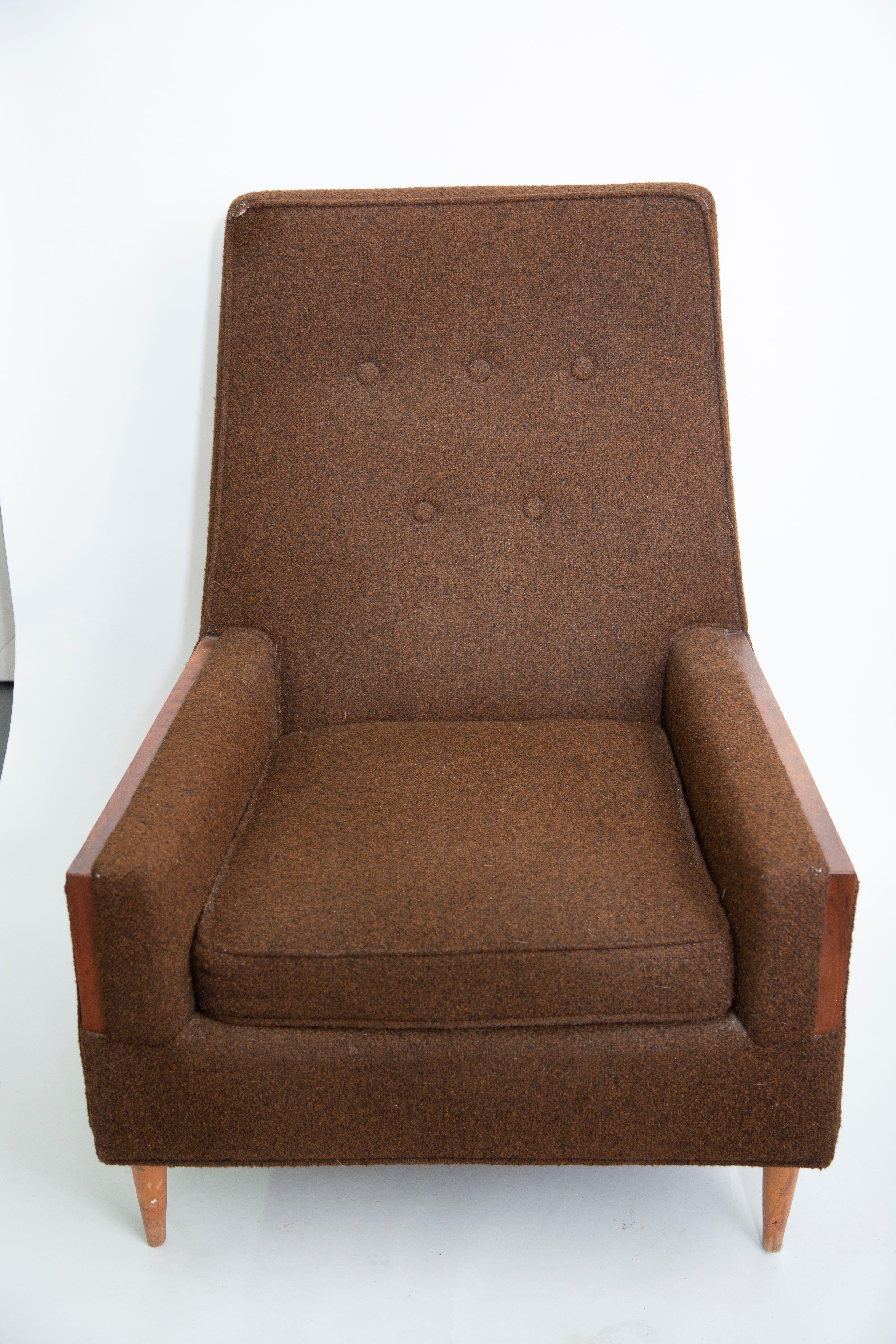Mid-Century Modern Mid Century Modern Wood Trim Lounge Chair, 1969, USA For Sale