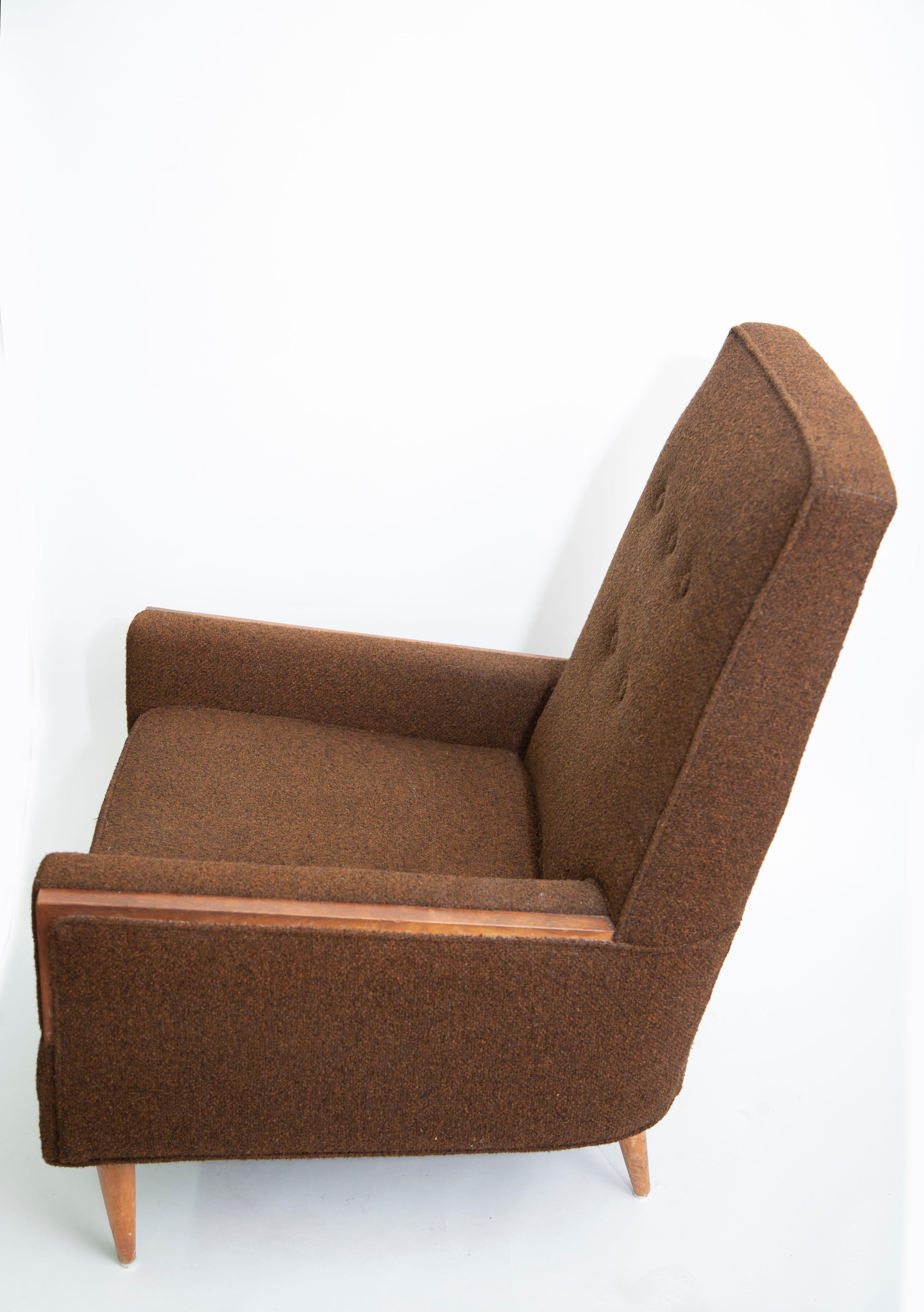 Mid Century Modern Wood Trim Lounge Chair, 1969, USA In Good Condition For Sale In Miami, FL