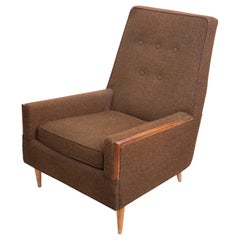 Vintage Mid Century Modern Wood Trim Lounge Chair, 1969, USA