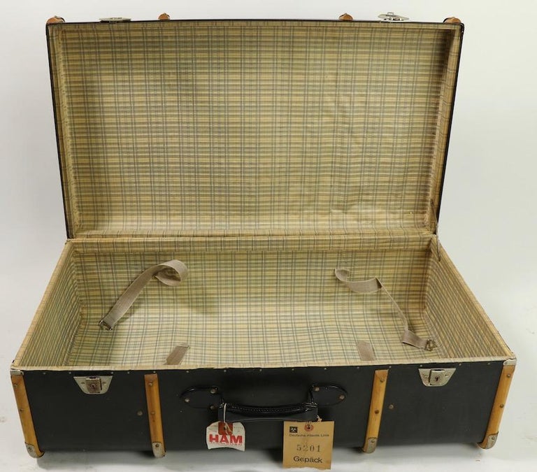 Wood Strapped Suitcase Attributed to Drew and Sons at 1stDibs | drew  suitcase, alvar aalto plywood suitcase