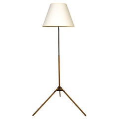 Vintage Wood Tripod Floor Lamp by Thomas O'Brian