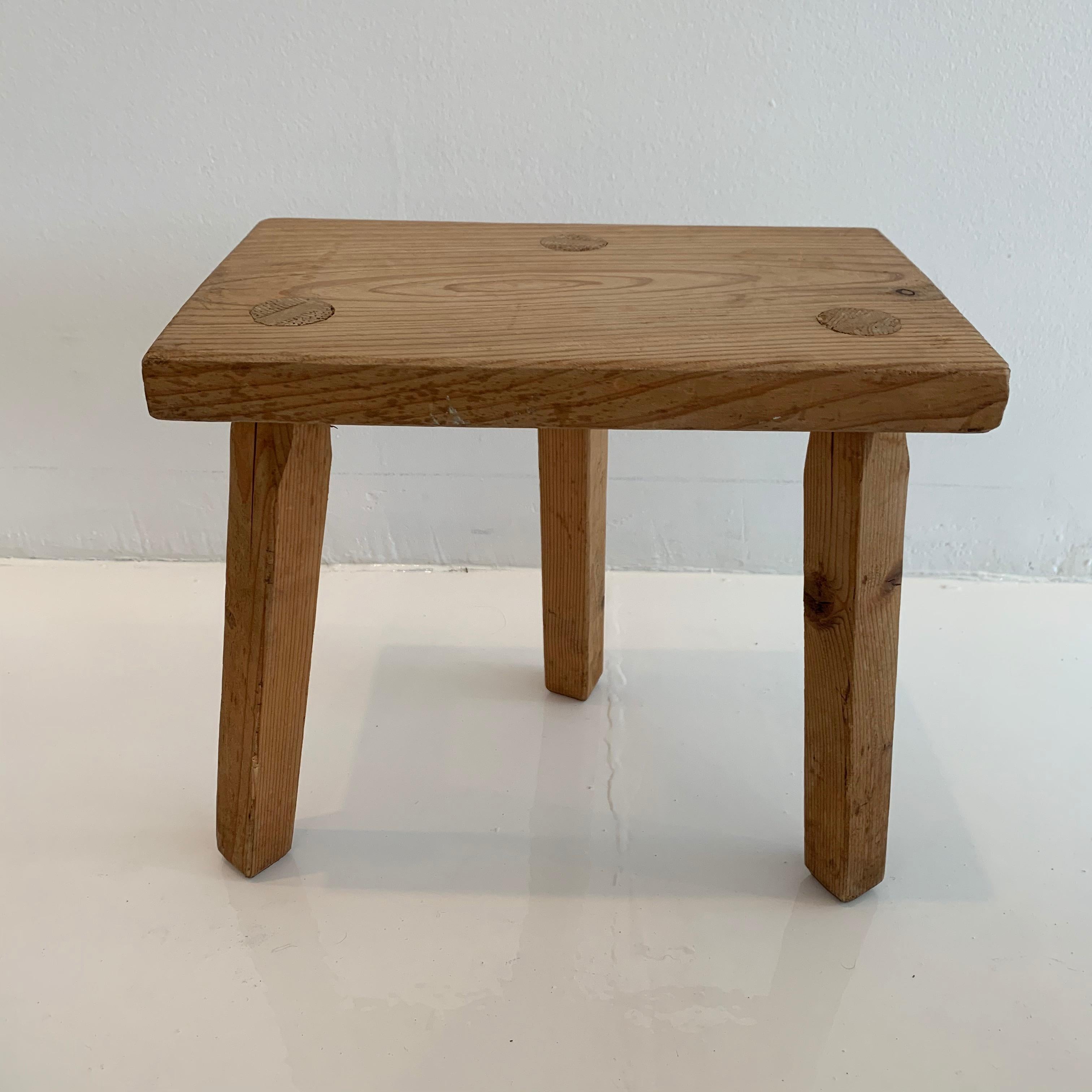 French Wood Tripod Milking Stool For Sale