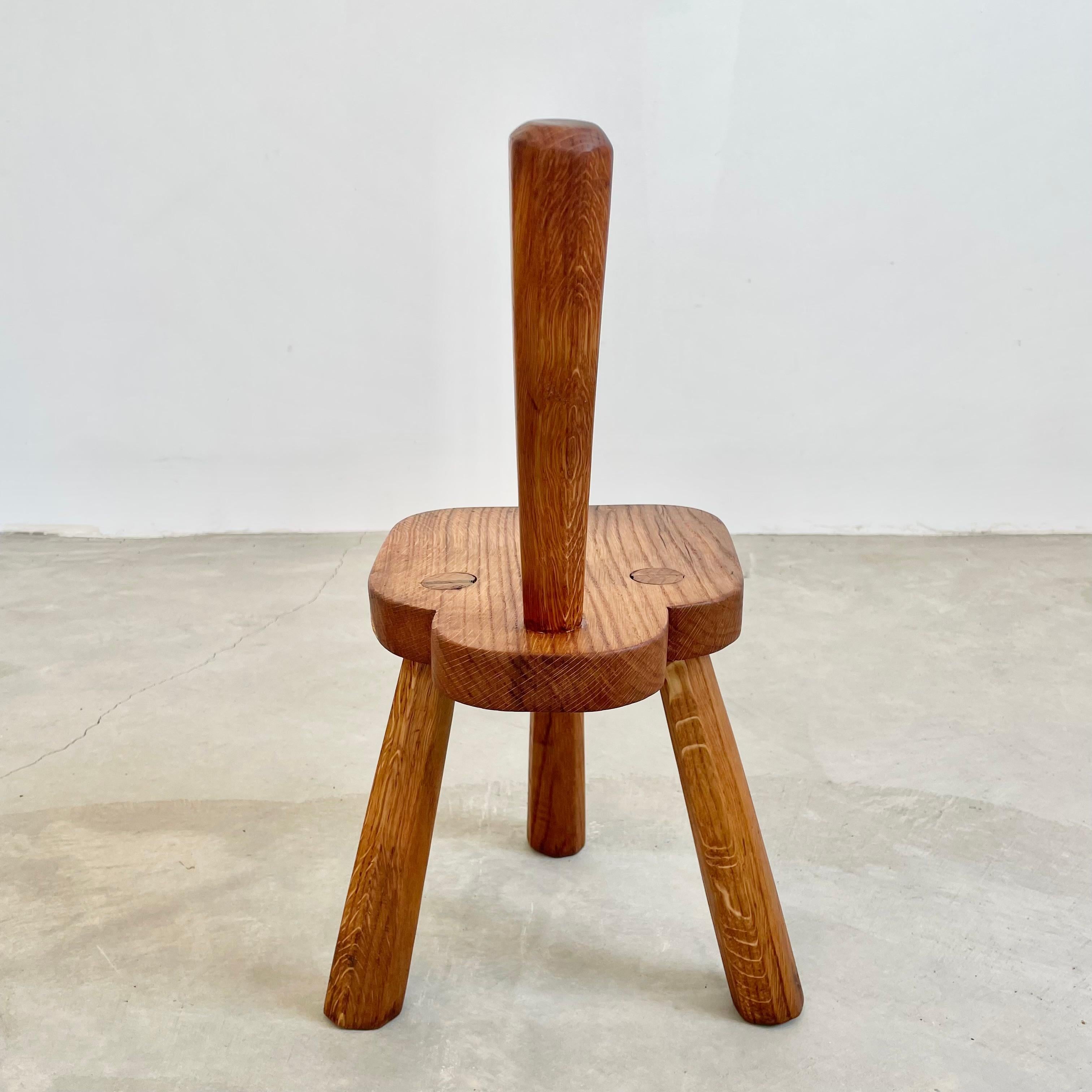 wooden stool with backrest