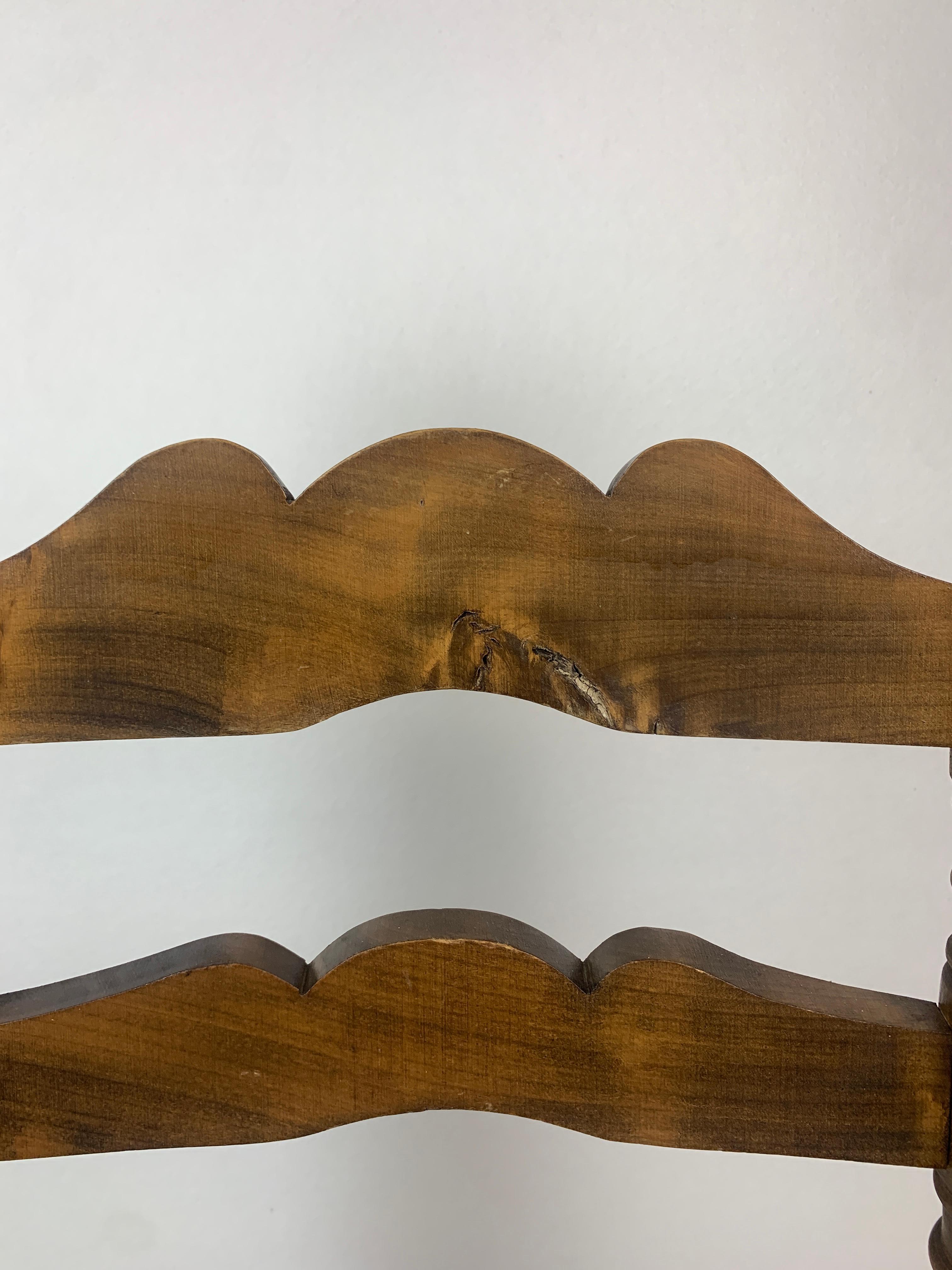 Chaise basse en joncs tournés en bois dans le style de Charles Dudouyt, France, années 1950 en vente 12