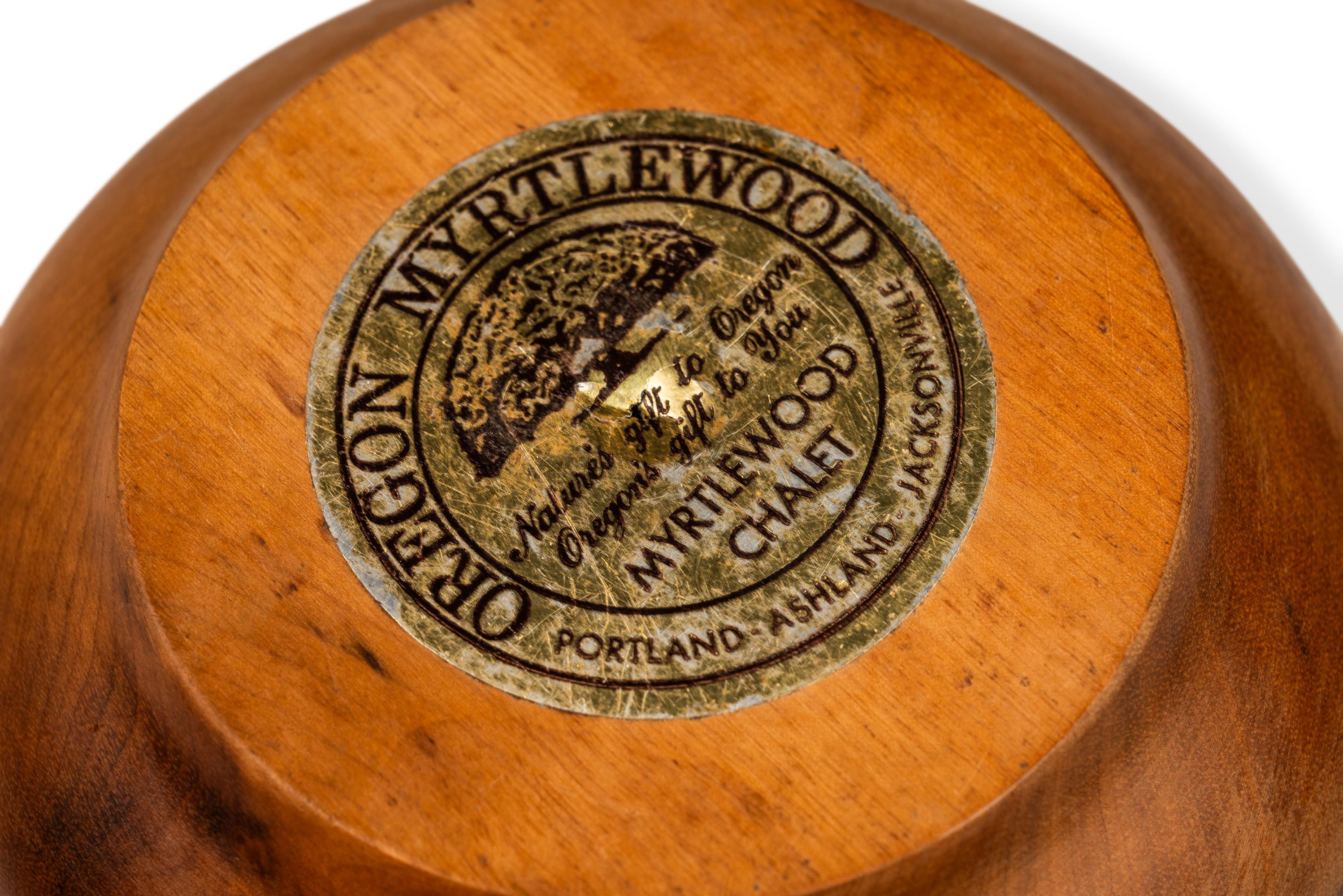 Servierschale aus massivem Myrtlewood mit Holz gedrechselt, Oregon, USA, ca. 1980er Jahre im Angebot 4