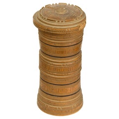 Wood Turner Test Cilindrical Box, 17th-18th Centuries