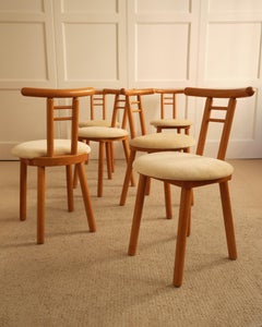 Wood & velvet italian chairs