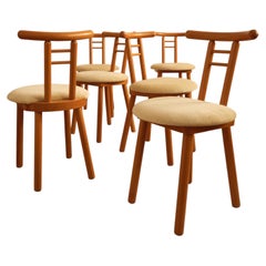 Wood & velvet italian chairs