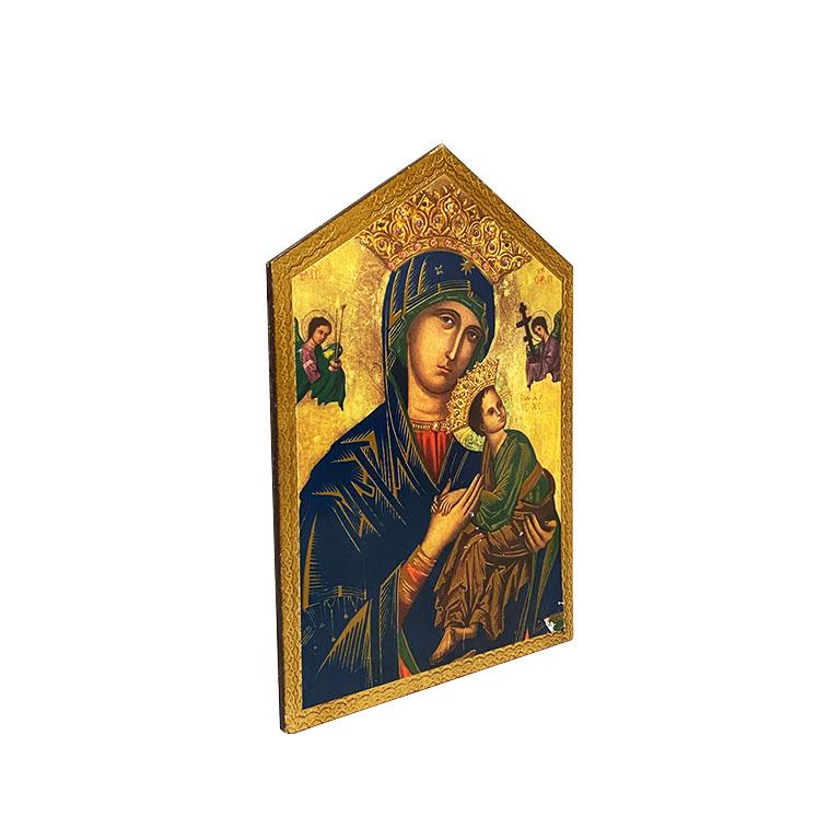 Gothic Wood Wall Hanging of Maesta Madonna and Christ Child after Cimabue, Italy For Sale