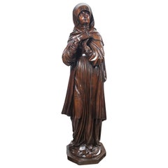 Wood 'Walnut??' Carving of the Madonna