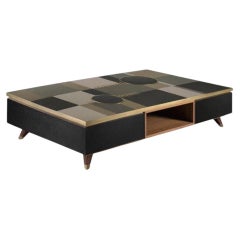 Wood Walnut Natural and Medium Brushed Antique Eden Centre Table by Madheke