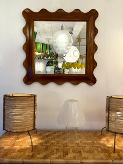 Wood Wave Mirror. Italy