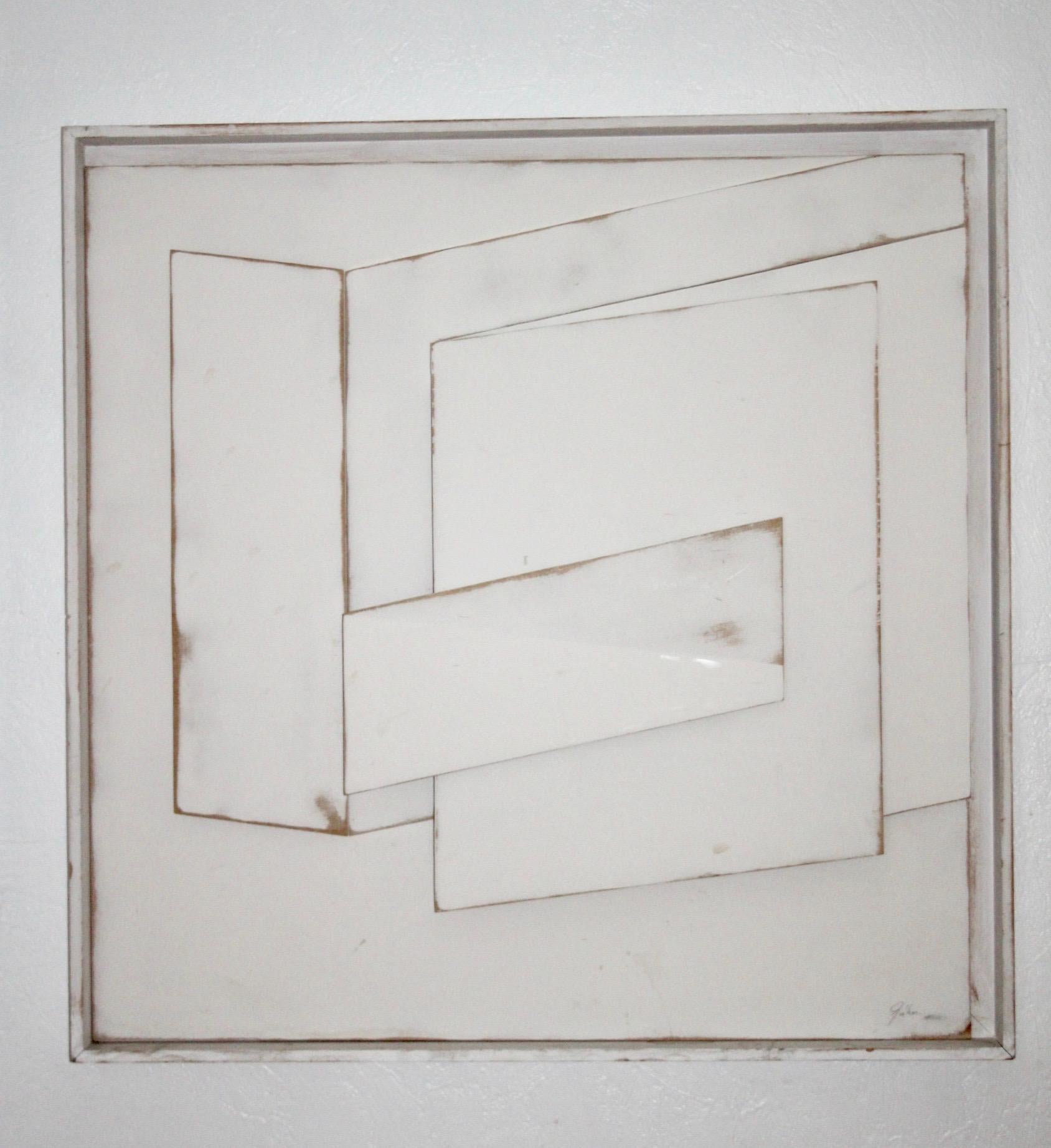 Wood white decorative sculpture 2