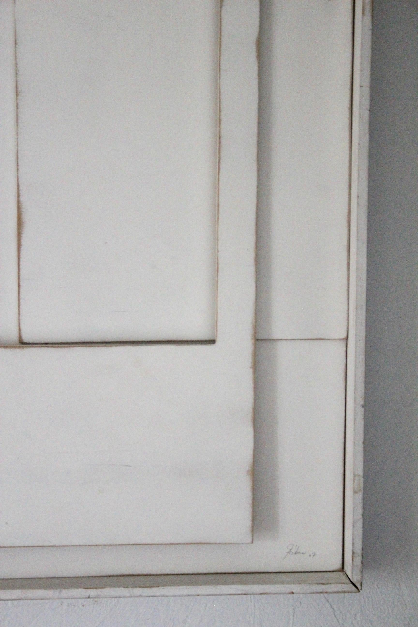 XXI secolo e contemporaneo Scultura decorativa da parete in legno bianco