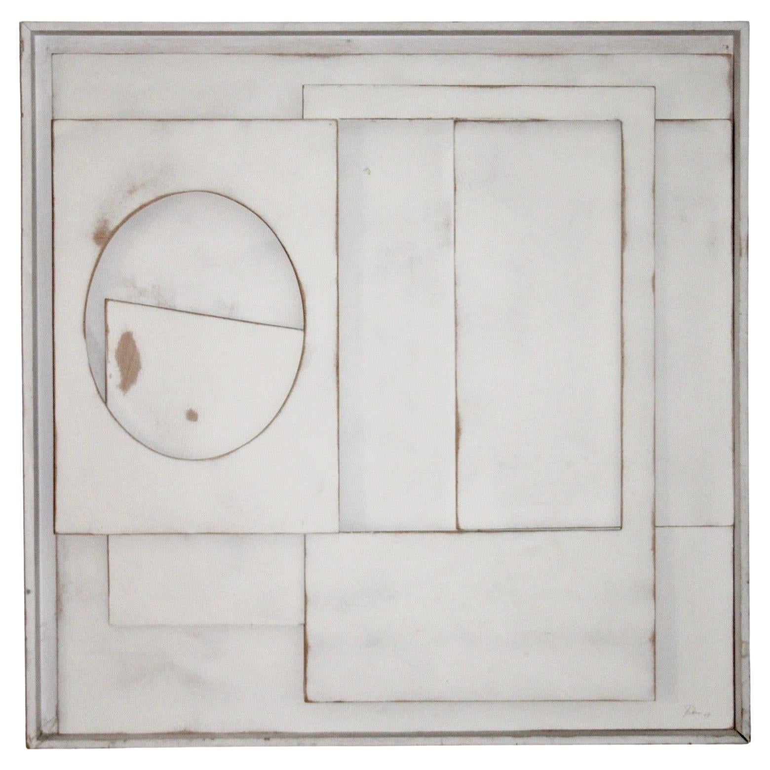 Scultura decorativa da parete in legno bianco