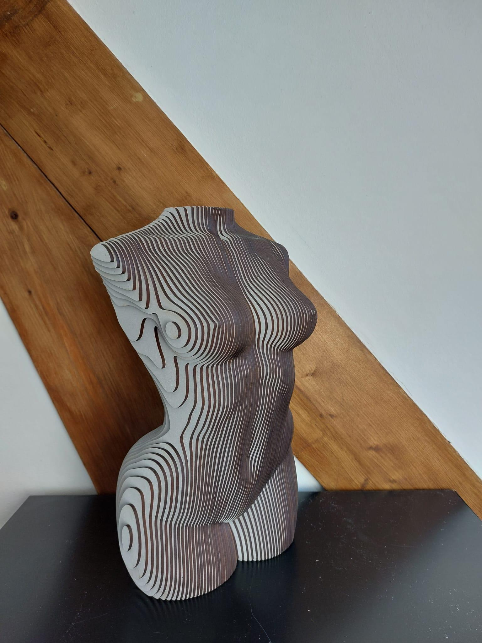 Il design del busto femminile deve essere pianificato meticolosamente, prestando molta attenzione ai dettagli anatomici. Gli strati di MDF devono essere tagliati e impilati in modo da assomigliare accuratamente alle curve e ai contorni del corpo