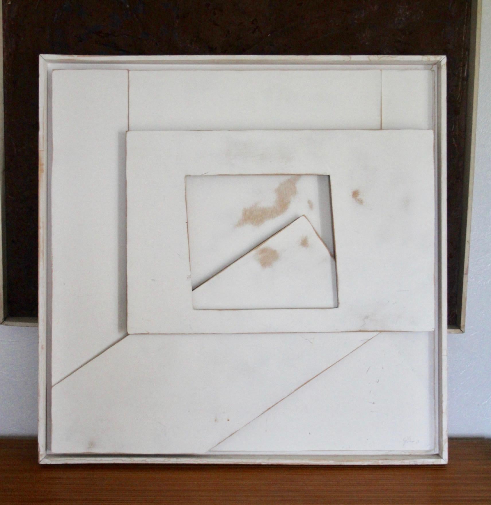 Escultura decorativa de pared blanca de madera Madera