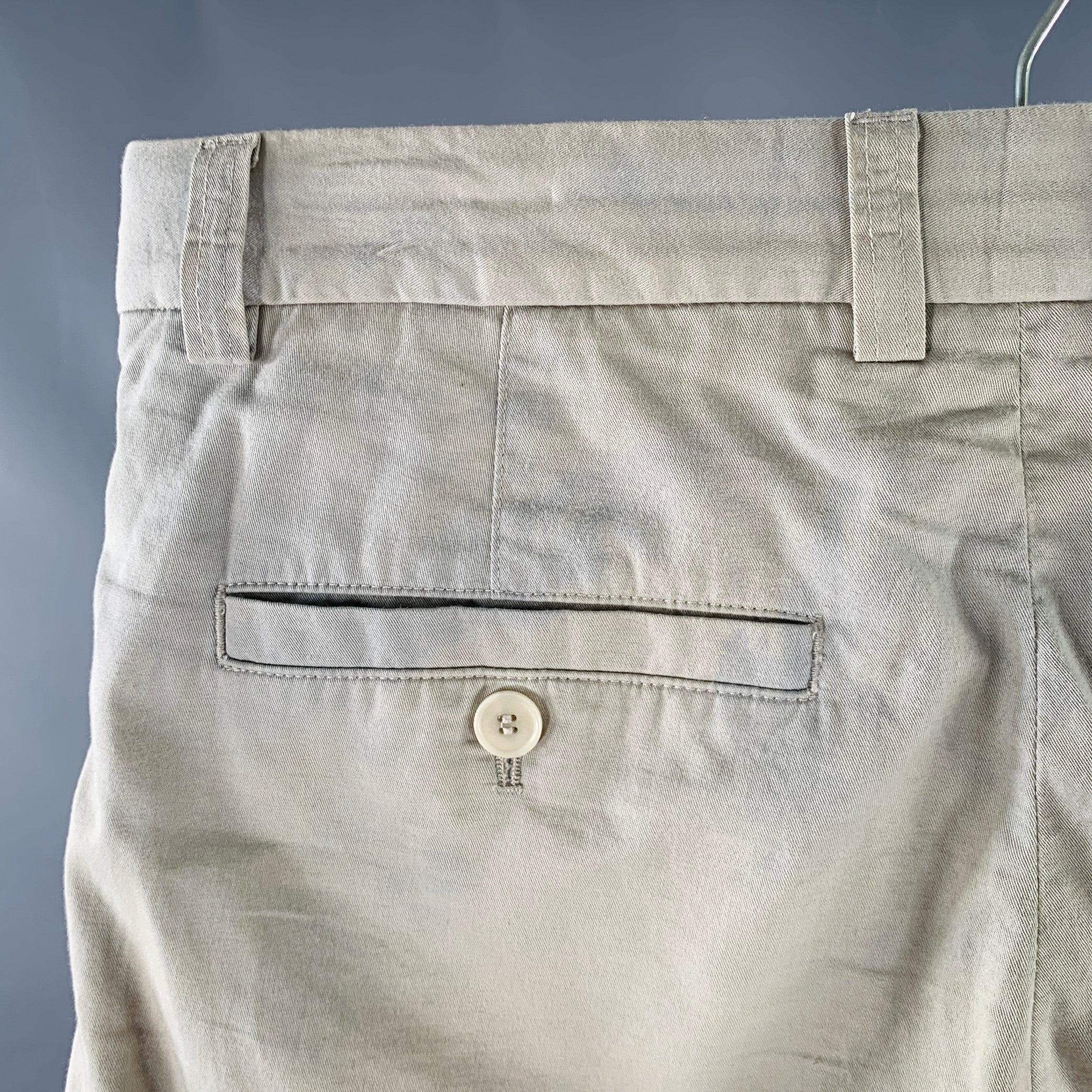 Beige WOOD WOOD Size 30 Aaren Cream Cotton Pleated Casual Pants For Sale