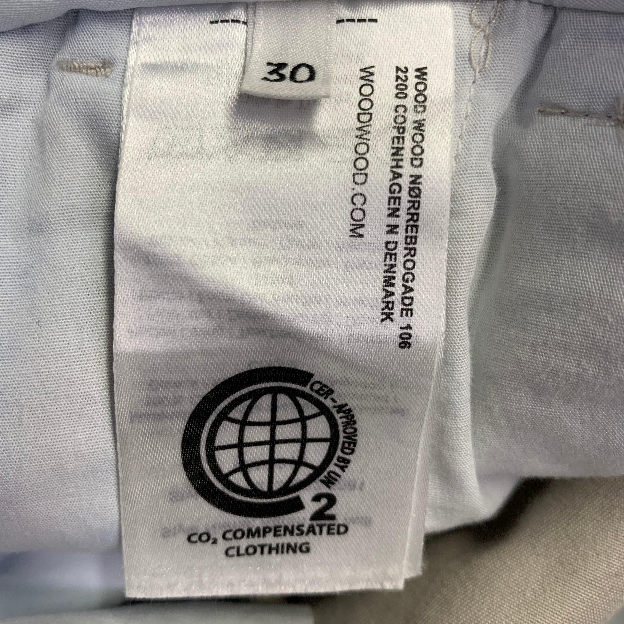 WOOD WOOD Size 30 Aaren Cream Cotton Pleated Casual Pants For Sale 1