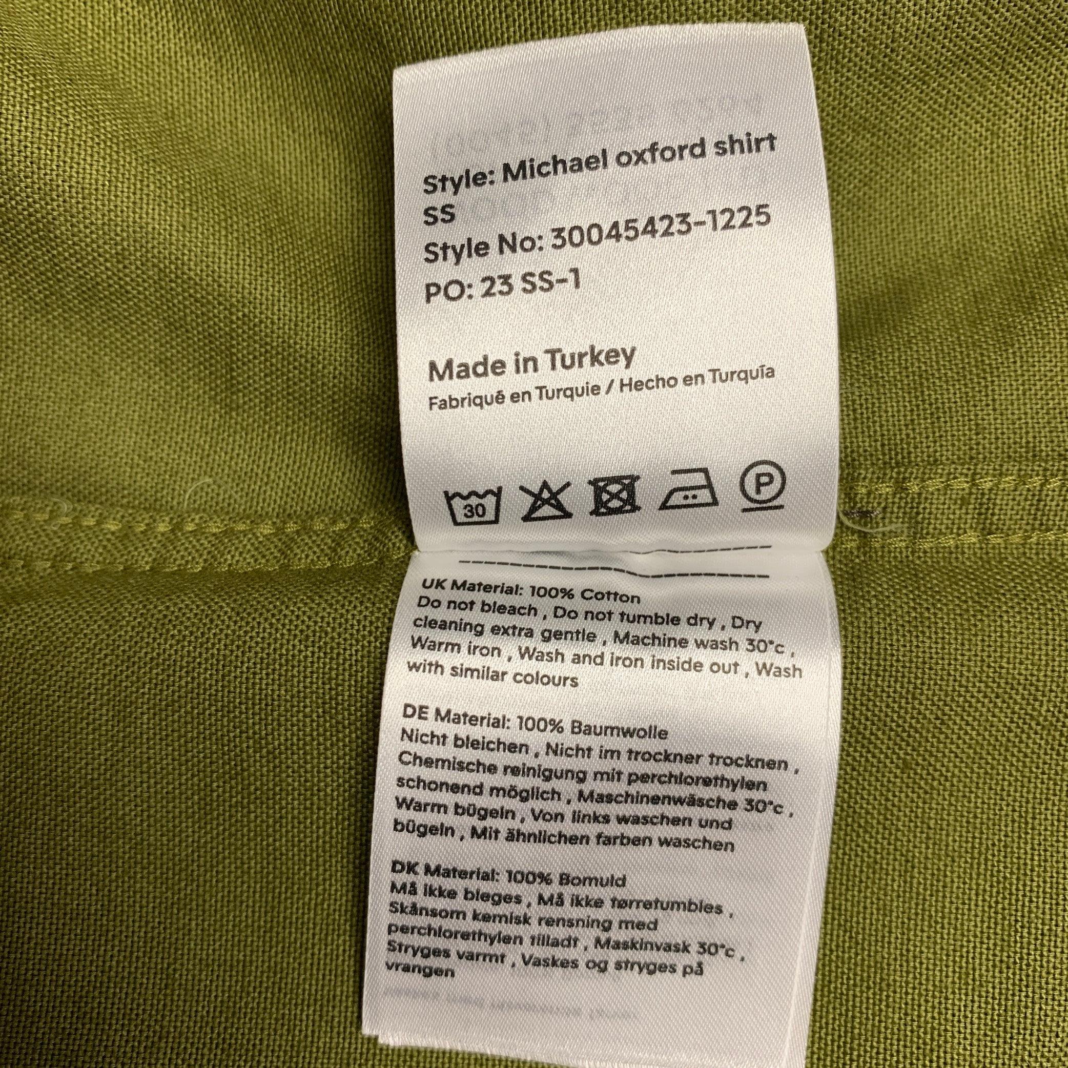 Chemise à manches courtes en coton vert WOOD Taille L Pour hommes en vente