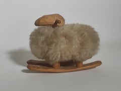 Wood Wool Sheep Sculpture 1970s