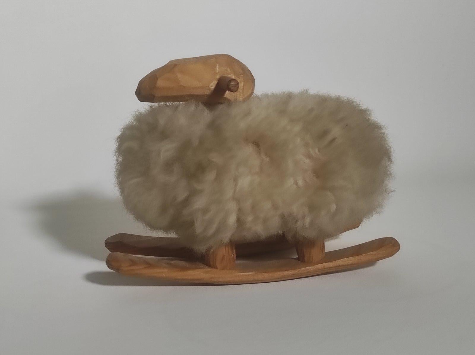 Wood Wool Sheep Sculpture 1970s For Sale 1