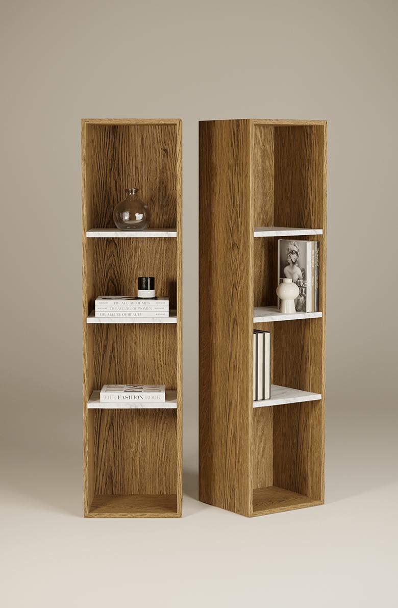 Wood Zuel bookcase by Un’common
Dimensions: W 42 x D 38 x H 170 cm
Materials: Oak
Also Available: Smoky Oak and Dark Oak materials also available.

Edge Collection
In the new products you will find 2 completely new types of marble: Calacatta