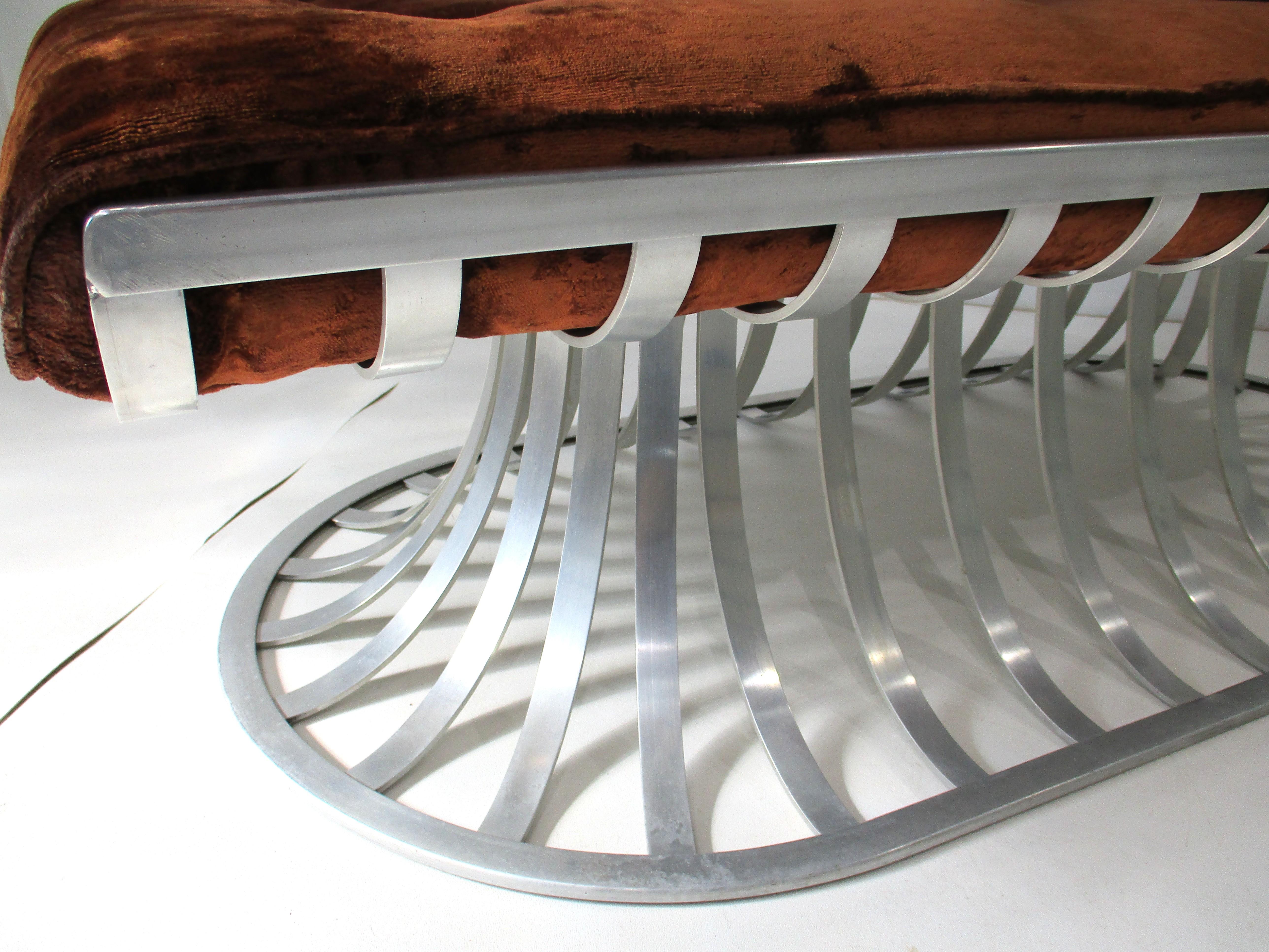 Woodard Aluminum Framed Chaise Lounge Chair by Herbert Saiger For Sale 9