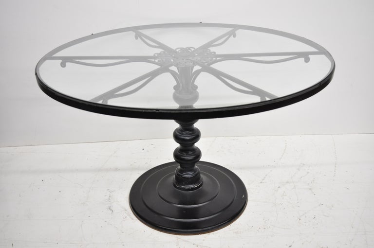 Woodard Andalusian Wrought Iron Patio, Round Wrought Iron Dining Table And Chairs Set Of 4