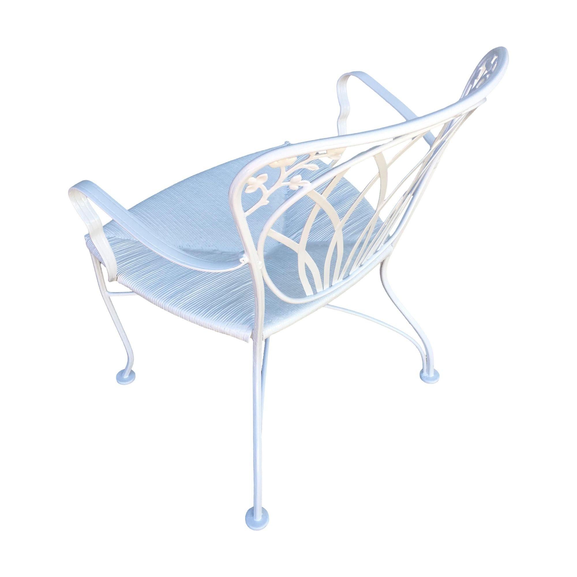 Woodard Silla de hierro Art Nouveau para patio/exterior, set de 4 Metal en venta