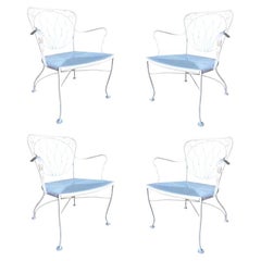 Woodard Art Nouveau Iron Patio/Outdoor Lounge Chair, Set of 4