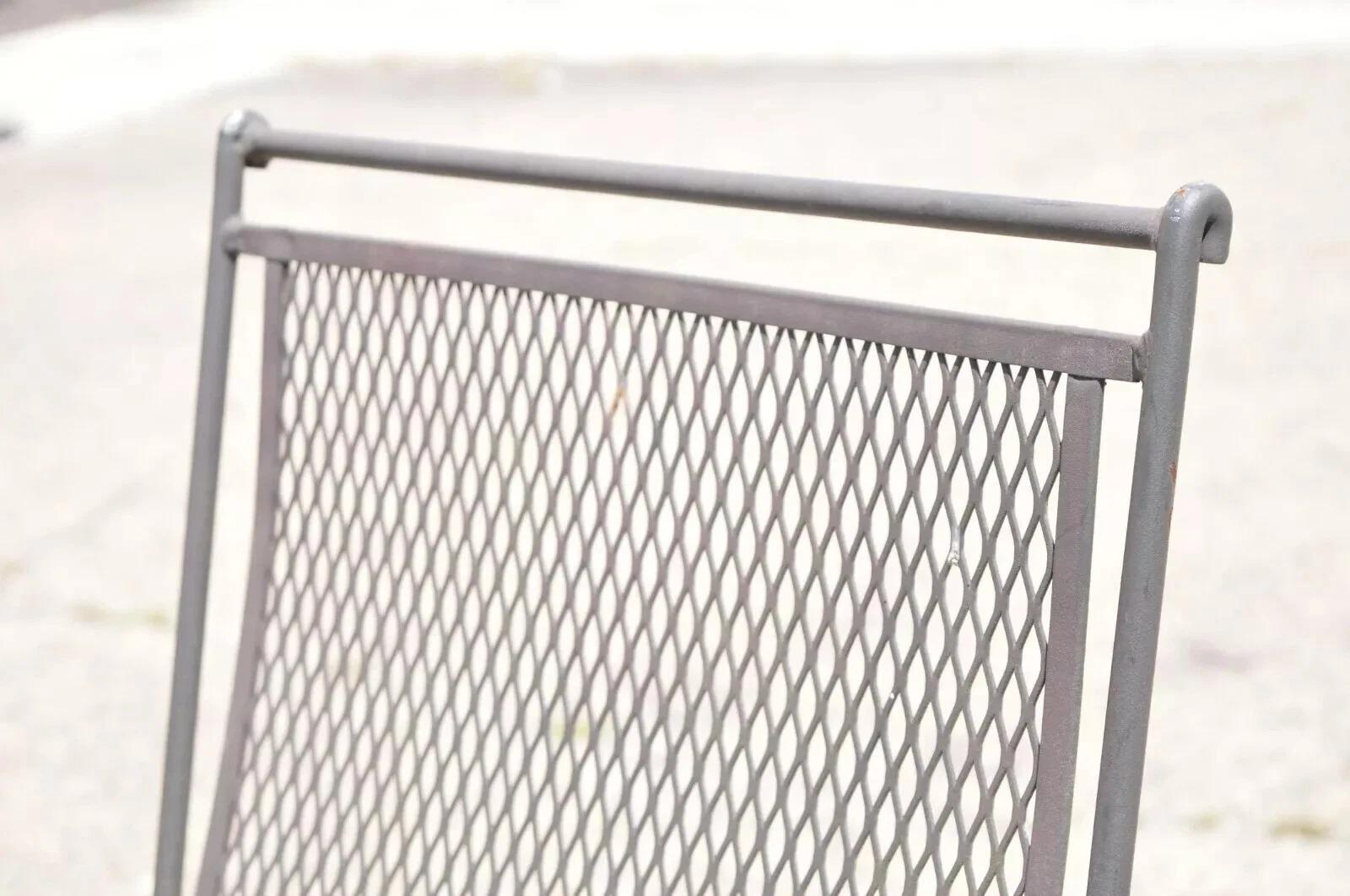 Woodard Bradford Collection Spring High Back Wrought Iron Patio Chairs - a Pair In Good Condition In Philadelphia, PA