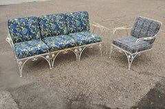 Woodard Chantilly Rose Garden Patio Set Sofa Lounge Arm Chairs Side Tables