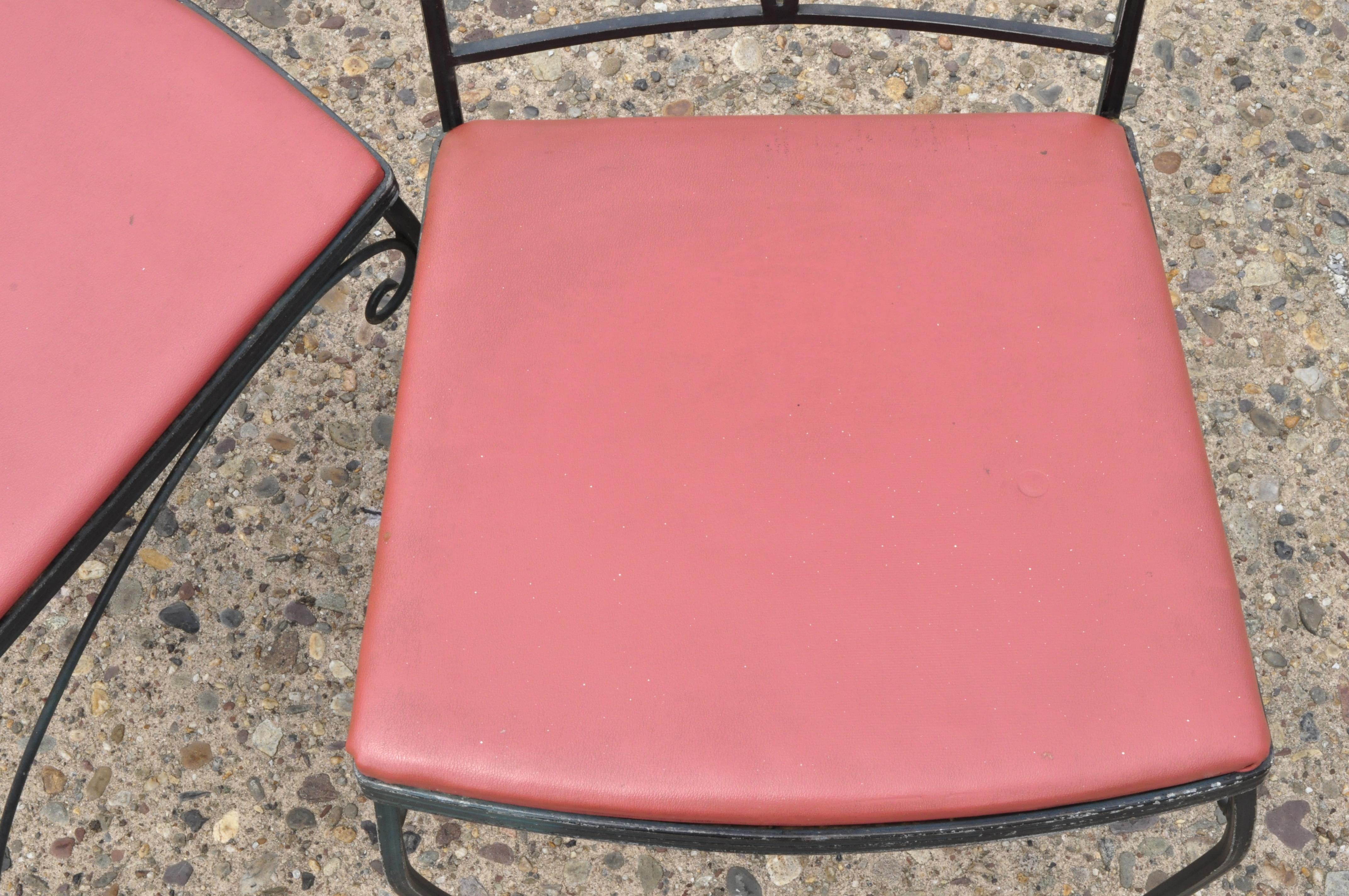 Ensemble de 4 chaises et table carrée de salle à manger de jardin Chantilly Rose Green de Woodard 4